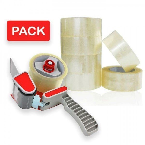 Pack dispensador cinta adhesiva pvc